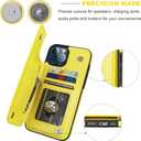 ONETOP Compatible with iPhone 12 Pro Max Wallet Case with Card Holder,PU Leather Kickstand Card Slots Case, Double Magnetic Clasp and Durable Shockproof Cover 6.7 Inch (Yellow)