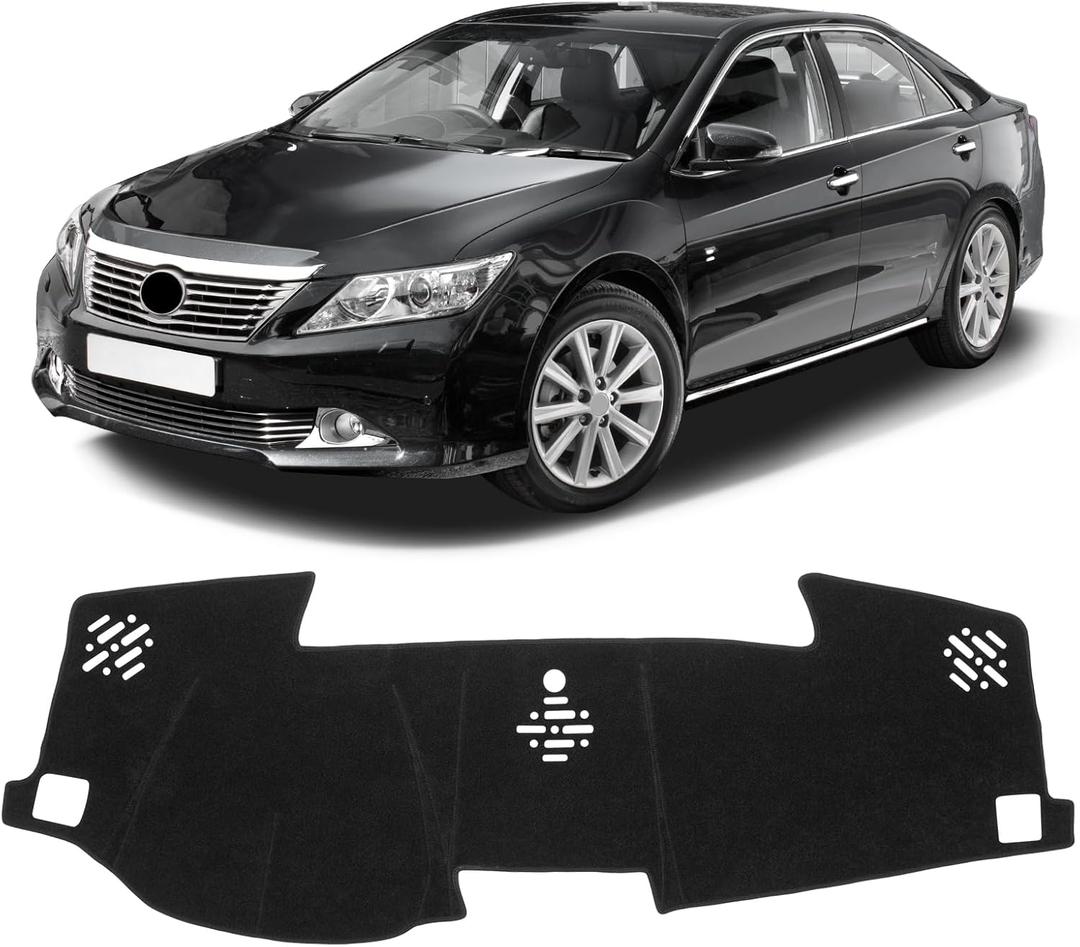 KUST Black Dash Cover for Toyota Camry (XV50)/ Camry Hybrid 2012-2017 (Not fits Dashboard with Set Time Clock) Polyester Dashboard Cover Non-Slip Interior Accessories for Camry Dash Mat No Glare