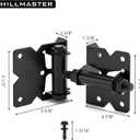 2 Pack Self Closing Gate Hinges for Wooden Fences Heavy Duty Solid Vinyl Fence Gate Closer Hinges with 22 Screws Swing Adjuster Tool 90 Degree Tension Gate Hardware Kit Black Finish