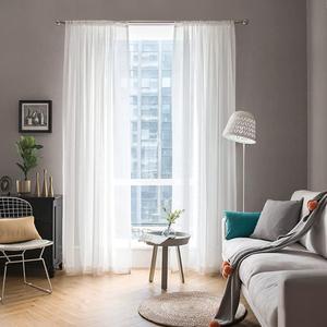 MIULEE 2 Panels Solid Color White Sheer Window Curtains Elegant Window Voile Panels/Drapes/Treatment for Bedroom Living Room (54 X 80 Inches White) (54"W x 80"L (Pack of 2), White)