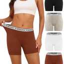 UMMISS Womens Boy Shorts Underwear Boxer Briefs Underwear Cotton Soft Stretch Anti Chafing Ladies Panties 4 Pack, Size M