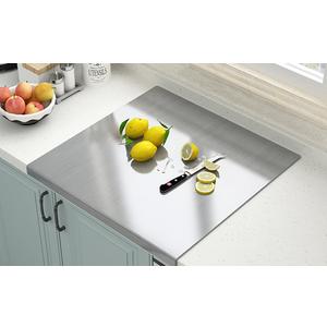 Stainless Steel Cutting Boards for Kitchen, Lipped stainless steel cutting board. Large cutting board suitable for meat, fruits, vegetables, bread, and baking (Stainless Steel, 11.8"L x 11.8"W)