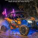 Kemimoto 2PCS 3FT Universal LED Whip Light and 4 PCS Rock Lights Combo