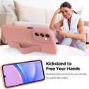 Fiyart Designed for Samsung Galaxy A15 5G Case with Phone Stand Holder Cute Love Hearts Protective Camera Protection Cover with Wrist Strap for Women Girls for Galaxy A15 5G 6.5"-Pink