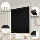 ChrisDowa Cordless Free-Stop 100% Blackout Blinds for Windows, Roller Windows Shades with Thermal Insulated, UV Protection Fabric for Living Room, Office and Home.Black,46" W X 72" H