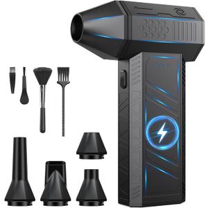 Compressed Air Duster - 180000RPM Powerful Electric Air Duster, 3 Gear Adjustable Cordless Air Blower, Rechargeable Dust Cleaner for Keyboard, Computer, Home, Outdoor, Car