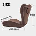 Adjustable Backrest Memory Foam Lumbar Support Pillow,Back Support Cushion for Office Chair,Home, Meditation on Floor,Stadium Seat with Back Support,Posture Corrector,Washable Cover(Brown), 18.5X16.5X15