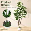 5FT Faux Fiddle Leaf Fig Tree with White Planter, Indoor Plant