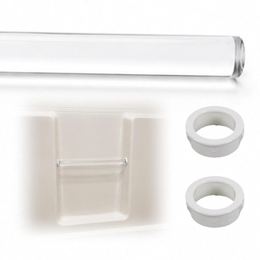 Acrylic Shower Bar Replacement - 24 Inch Clear Rod with 2 Grab Handle Bushings, Plastic Dowels for One-Piece Bath Module Repair and DIY Projects-Clear-1 Rod
