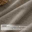 Thick Linen Pinch Pleated Sheer Curtains 96 Inches Long 2 Panels Set for Living Room Bedroom, Memory Trained Pinch Pleat Dark Flax Boho Drape Light Filtering Privacy Sliding Glass Door Burg 8ft Length