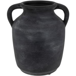 Hobby Lobby Black Ceramic Vase with Handles, Matte Black, 10.13" H x 9" W, Rustic Design, Decorative Vase for Faux Florals, Home and Office Decor Hobby Lobby Black Ceramic Vase with Handles, Matte Black, 10.13" H x 9" W, Rustic Design, Decorative Vase for Faux Florals, Home and Office Decor
