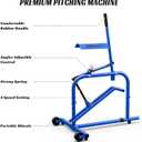 Baseball Pitching Machine with Wheels,11 Adjustable Angles, 2540 MPH Speed Control, No Electricity Required Softball Pitching Machine,Metal Frame Pitching Machine for Hitting & Fielding Training