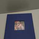 Spbapr Large Photo Album Self Adhesive 3x5 4x6 5x7 8x10 Pictures Magnetic Scrapbook 40 Blank Pages Linen Cover DIY Album with A Metal Pen (Blue)