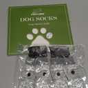 EXPAWLORER Anti Slip Dog Socks to Prevent Licking Paws, Dog Shoes for Hot Pavement, Dog Booties for Small Medium Large Senior Dogs, Traction Control Boots & Paw Protectors for Hardwood Floors (Small (4 Count), Light Grey)