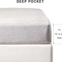 PURE ERA Jersey Knit Cotton Fitted Bottom Sheet ONLY (No Flat Sheet or Pillow Cases) Deep Pocket Up to 15" to 20" Ultra Soft Comfy Breathable Beige Queen