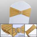 Spandex Chair Sashes Bows - Babenest 100PCS Premium Stretch Chair Cover Band with Buckle Slider Universal Elastic Chair Ties for Wedding Easter Party Ceremony Reception Banquet Decoration (Gold)