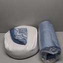 Meditation Zafu Cushion Set with Buckwheat Hulls & Memory Foam - Ergonomic Support for Yoga & Sitting - Removable Machine-Washable Luxury Velvet Cover - for Adults and Kids (Blue)