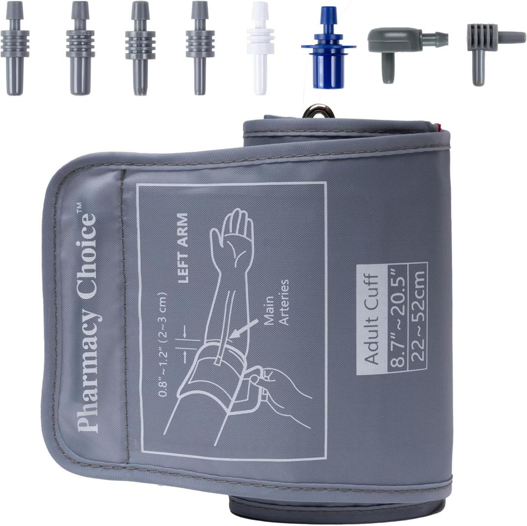 Extra Large Blood Pressure Cuff, Compatible with Most Monitors, ARM Blood Pressure Replacement Cuff with 8 Connectors,Adult Cuff (8.7"-20.5")