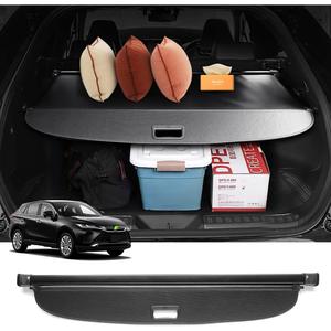 Powerty Cargo Cover for 2021-2024 Toyota Venza Trunk Cover Retractable Trunk Shielding Shade Venza Accessories Cargo Luggage Cover Black