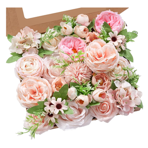 Serwalin Artificial Flowers Pink Flowers Fake Silk Flowers Wedding Cake Flowers for Wedding Bouquets Table Centerpieces Spring Decor Party Baby Shower Decoration