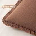 MIULEE Decorative Throw Pillow Covers Neutral Linen Fringe Throw Pillows Set of 2 Brick Boho Farmhouse Cushion Covers with Tassels for Couch Sofa Bed Living Room Spring Home Decor 18x18 Inch