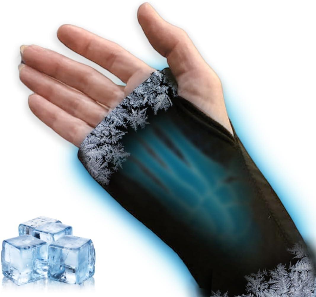 Wrist Hot and Cold Therapy Gloves, Compression Ice Gloves for Hand Arthritis, Ice Hot Therapy Pain Relief Gloves, Reusable Gel Cold Packs for Tendonitis, Arthritis, Hand Injuries (Black)