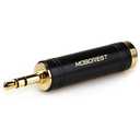 MOBOREST 3.5mm to 1/4'' Stereo Pure Copper Adapter, 1/8'' (3.5mm) Male Plug to 1/4'' (6.35mm) Jack Female Socket Adapter for Headphone Amp Adapte Black -1PCS