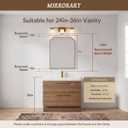 MIRRORART 24x30’’ Scalloped Gold Arched Mirror, Brushed Gold Bathroom Mirror for Vanity, Premium Metal Framed Scalloped Arch Top Rectangle Corner Brass Mirror for Wall, Entryway, Over Sinks, HD Glass