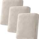 H.VERSAILTEX Velvet Stretch Couch Cushion Cover Plush Cushion Slipcover for Chair Loveseat Sofa Cushion Furniture Protector Seat Cushion Sofa Cover (3 Piece Sofa Cushion Covers, French Oak)