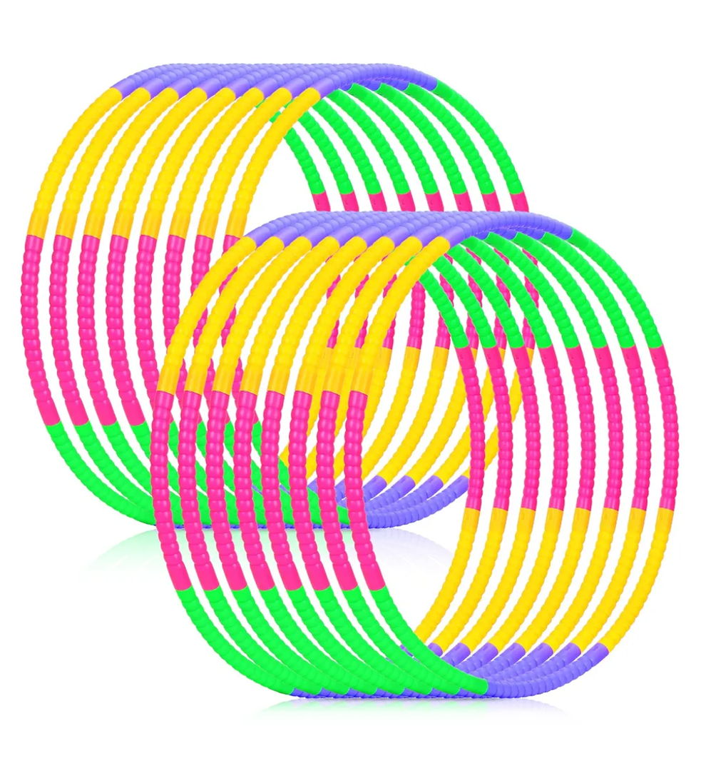 Vinsot Toy Hoop Detachable Plastic Hoops Exercise Equipment Toy Adjustable Rings for Sports Playing Party Game Dance Pet Training