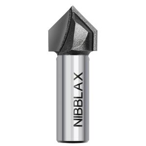 2 x 90 Degree V Groove Router Bit 1/2" Shank, 7/8" Cutting Diameter x 3/4" Cutting Depth, Carbide Tipped V-Groove Router Bits for Grooving Woodworking