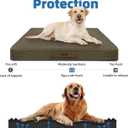 Sytopia Indestructible Dog Bed, 42" XL Chew Proof Dog Bed for Extra Large Dogs (90 lbs), Durable Waterproof Pet Bed, Chew Resistant Dog Crate Pad, Washable Cover, Indoor & Outdoor Use, Brown