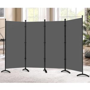 Room Divider-Folding Privacy Screens, 6 ft Partition Room Dividers Wall for Separation, Home, Office, Classroom, Studio (Grey, 4 Panel)