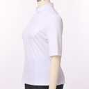 Womens Church Clergy Shirt with Tab Collar Spring/Summer Half Sleeve Slim Blouse Top (White, XL)