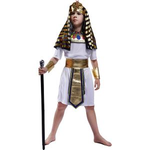 PGOND Egyptian Pharaoh Costume Kids Boys Role-play Egypt King Outfit (4-6 Years)