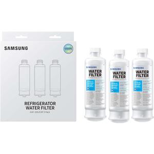 SAMSUNG Genuine Filters for Refrigerator Water and Ice, Carbon Block Filtration for Clean, Clear Drinking Water, HAF-QIN-3P, (Pack of 3)