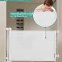 Miumoon 50 inch Retractable Baby Gates 42 inch Tall, Retractable Gate with Reinforced Strip Design to Prevent Crawling Through, Retractable Dog Gate for Stairs, Doorways, Hallways