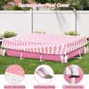 Rectangular Pool Cover,Waterproof Covers for 7' x 5' x 24" Rectangular Metal Frame Above Ground Outdoor Swimming Pool,with Tie-Down Ropes & 4 Sandbags,Increase Stability(Cover only,Pink)