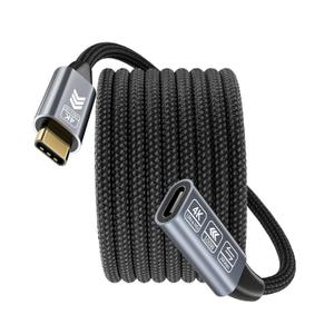 USB C Extension Cable 20FT, 20Gbps/100W USB3.2 Type C Extender Cord, 4K@60Hz Video Output Nylon Braided USB C Male to Female Extension Charging Cable Compatibility with Thunderbolt 4/3