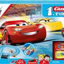 Carrera First Disney/Pixar Cars - Slot Car Race Track - Includes 2 Cars: Lightning McQueen and Dinoco Cruz - Battery-Powered Beginner Racing Set for Kids Ages 3 Years and Up, Medium