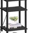 TUTOTAK End Table, Side Table, Nightstand, 3-Tier Storage Shelf, Couch Table for Small Space, Living Room, Bed Room TB01BG049 (Black)