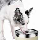 Gardner Pet Dog Bowls 1 Gallon (3.85L) Stainless Steel No Spill Water Bowl, Slow Water Feeder Metal Dog Bowls, Spill Proof Water Dispenser for Large Dogs, Promotes Healthy Hydration(White)