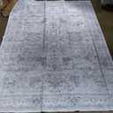 jinchan 6x9 Area Rugs Machine Washable Rug for Living Room - Stain Resistant Vintage Floral Medallion Ultra-Thin Low Pile Non-Slip Indoor Carpet for Bedroom Dining Room Kitchen