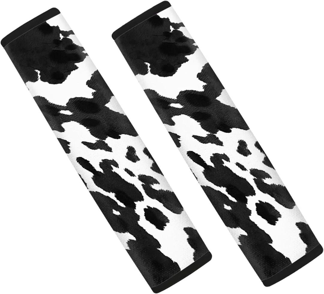 Cow Print Car Seat Belt Cover Soft Shoulder Pad,Neck Cushion Protector for Women Men,2 Pack