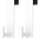 PMMASTO 2-Pack Over The Door Hooks - Rustproof Stainless Steel Door Hangers for 1-3/4 Inch Doors, Non-Marking and Tool-Free Easy Install (White, T Shape-Fits 1-3/4" Thick Door)