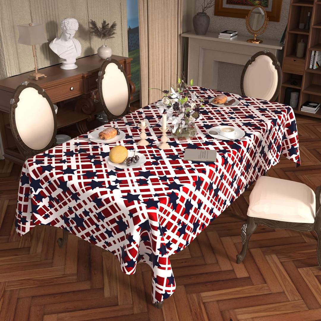 Stylish Washable & Waterproof 4th of July Tablecloth - Perfect Patriotic Decorations for Your Table, Ideal Among 10th of July Accessories and Festive Fourth of July Decorations (70" x 102" (Rectangular))