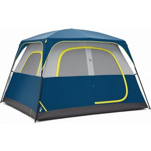 OLIXIS Camping Tent Outdoor 6 Person, Quick Instant Tents Setup for Camping, Waterproof Windproof Dome Tent with Rainfly and Multi-Directional Ventilation Backpacking, Hiking