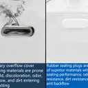 6 x 4 Pcs Rubber Sink Hole Cover, Oval Overflow Cover for Kitchen & Bathroom Basins, Reusable