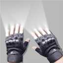 LED Flashlight Gloves, Half Finger Lighted Gloves Gifts for Men Women, Flashlight Gloves with 8 LEDs Stocking Stuffers Cool Gadgets Christmas Birthday Gifts for Men and Women