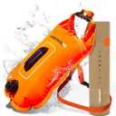 Swim Buoy for Open Water with Dry Bag 15L - Fully Waterproof Swim Bubble - Be Safe with Higher Visibility, Toughened Nylon and Rest Handle Swimming Buoy - Open Water Buoy for All Season Swimmers